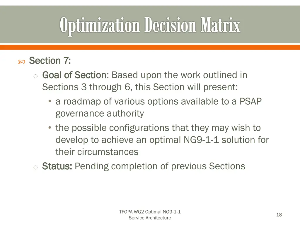 optimization decision matrix