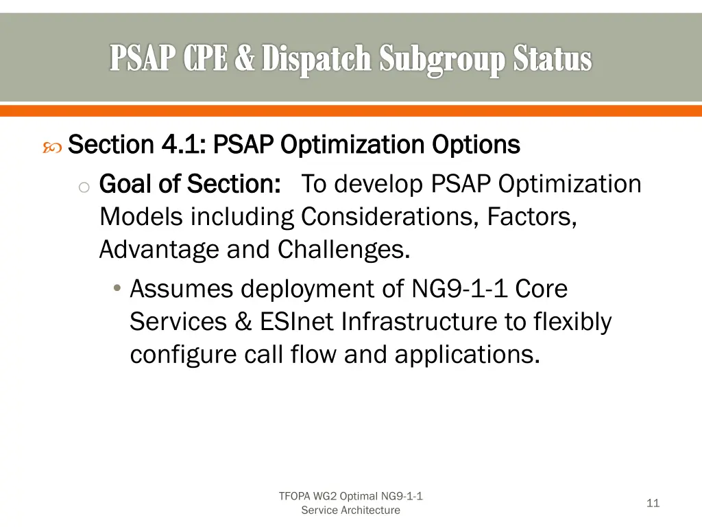 psap cpe dispatch subgroup status 1