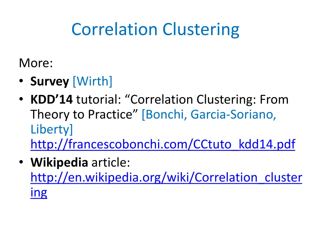 correlation clustering 2