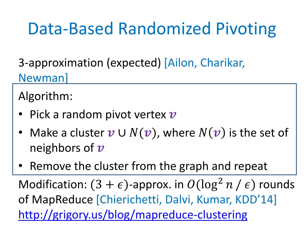 data based randomized pivoting