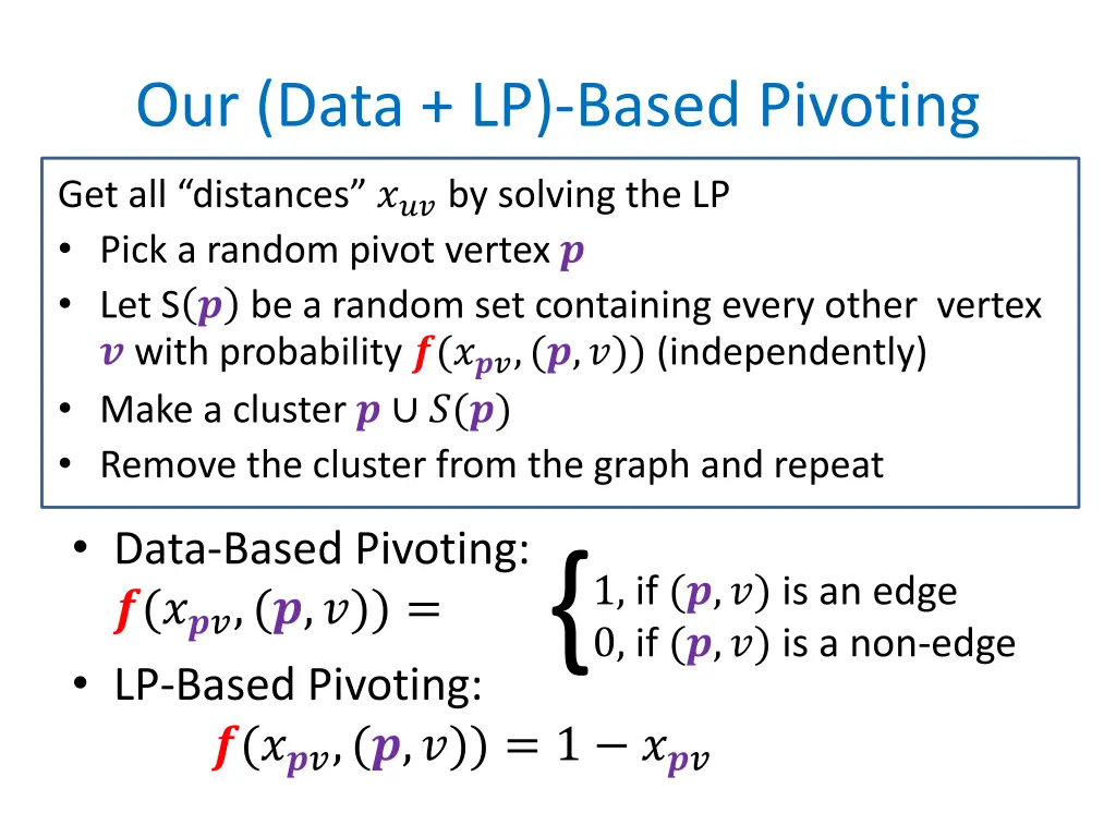 our data lp based pivoting