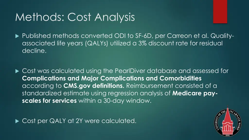 methods cost analysis