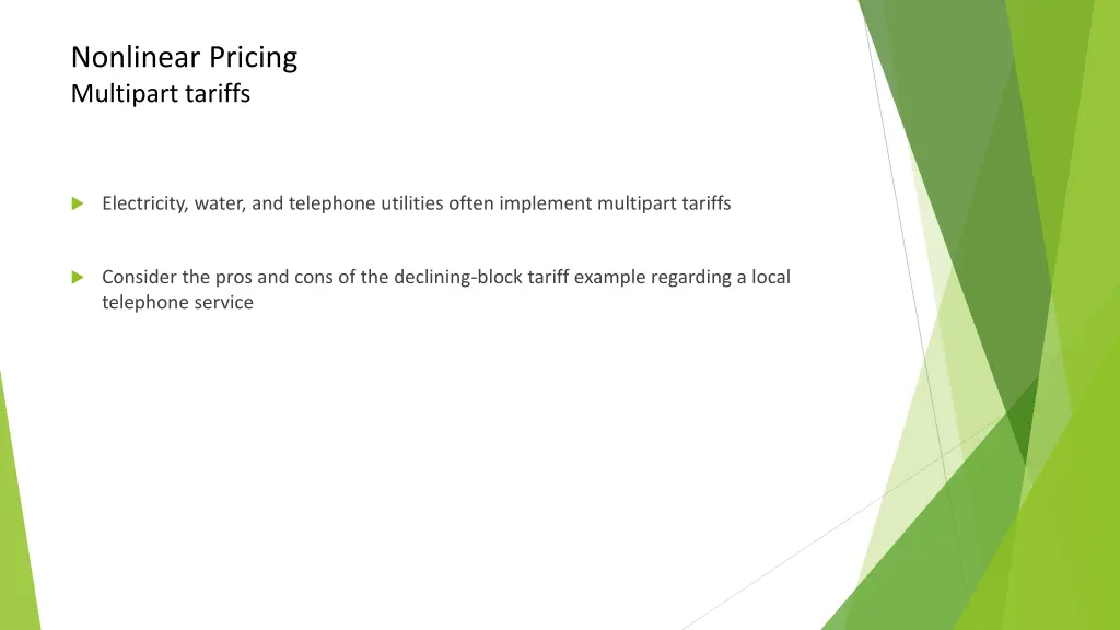 nonlinear pricing multipart tariffs