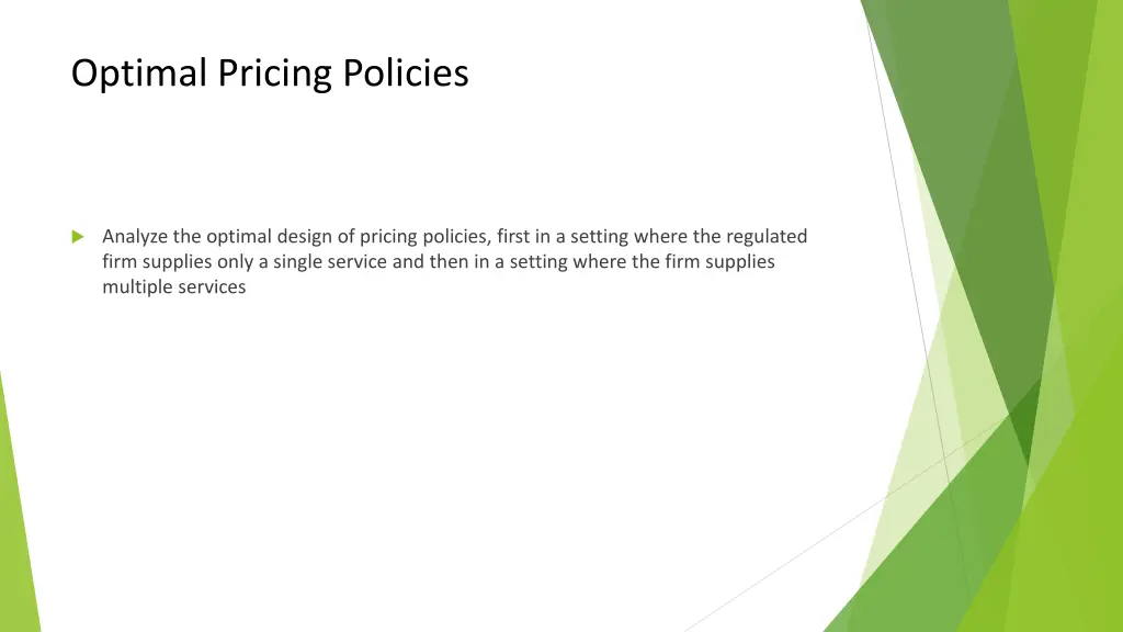 optimal pricing policies