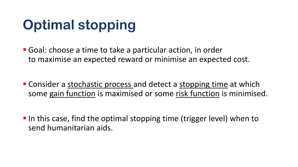 optimal stopping