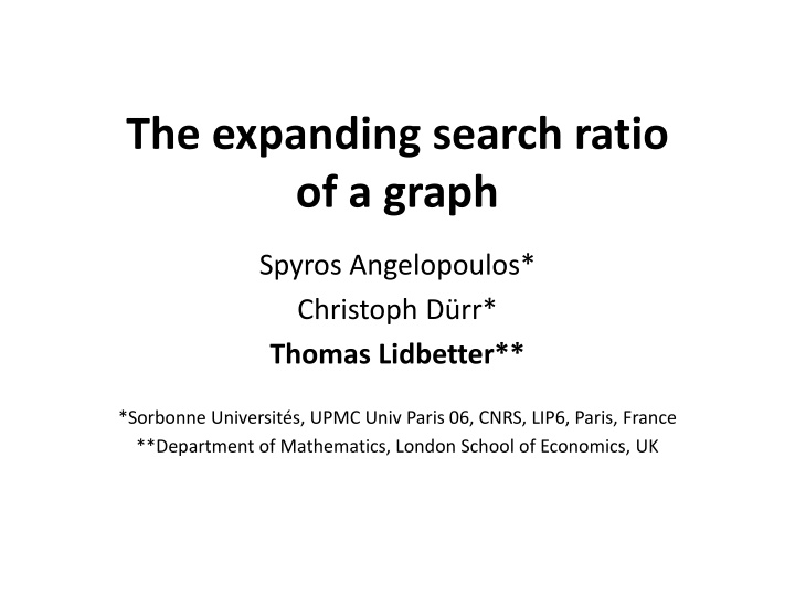 the expanding search ratio of a graph