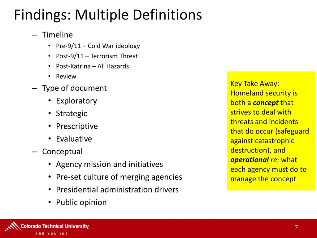 findings multiple definitions