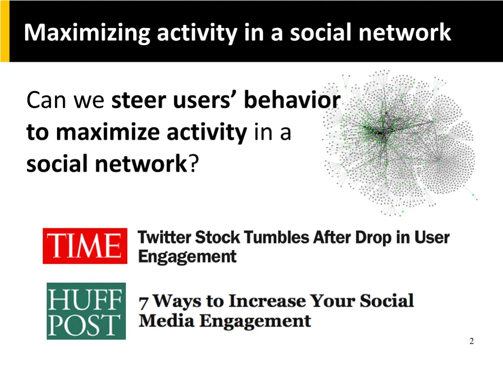 maximizing activity in a social network