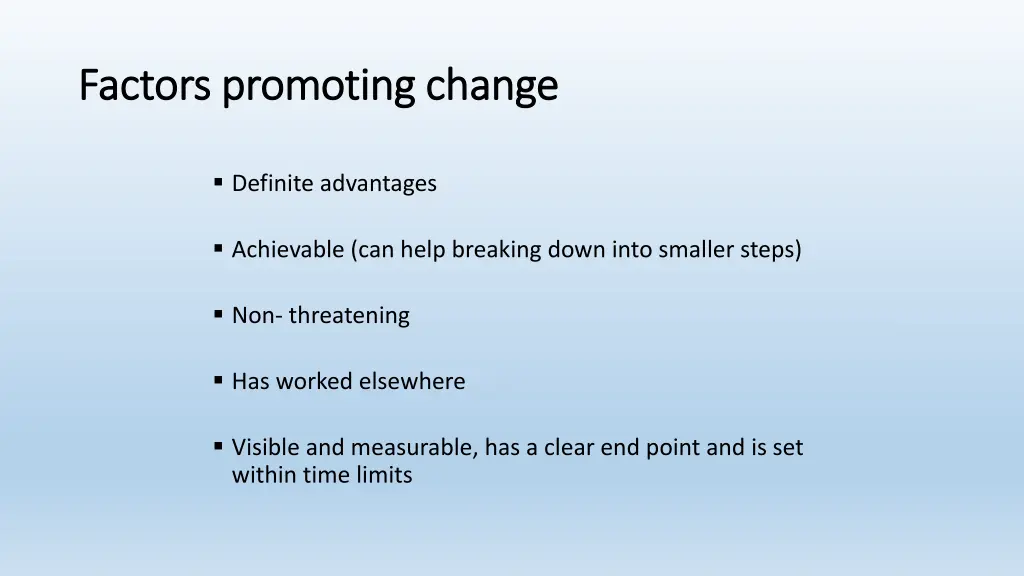 factors promoting change factors promoting change