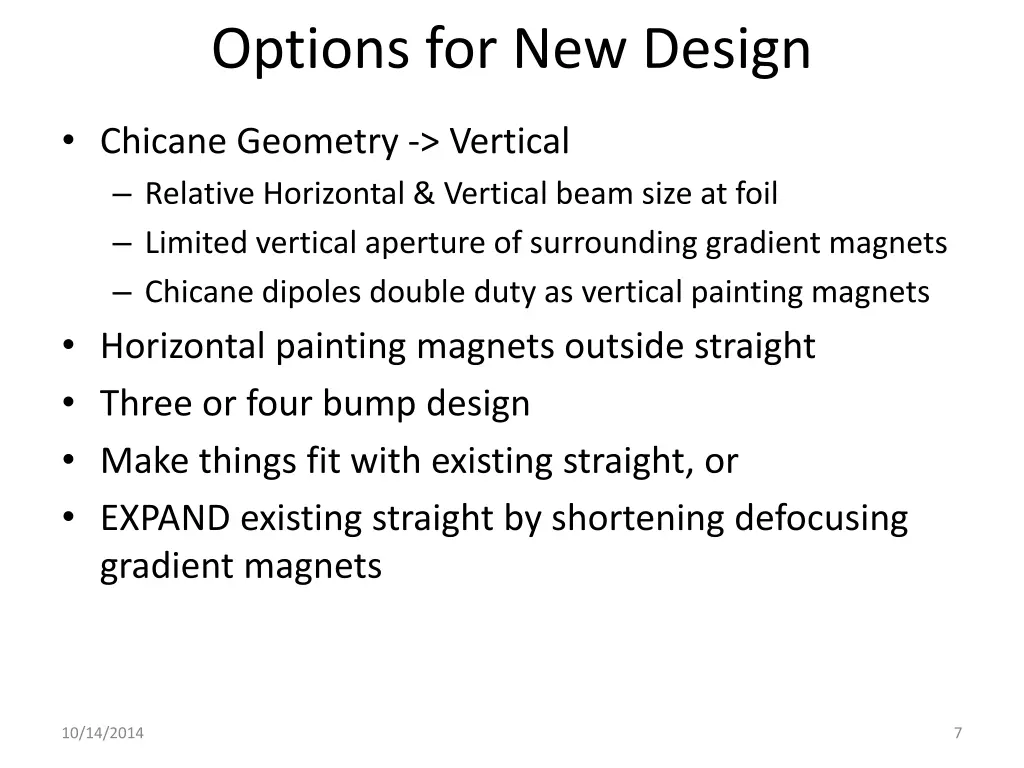 options for new design