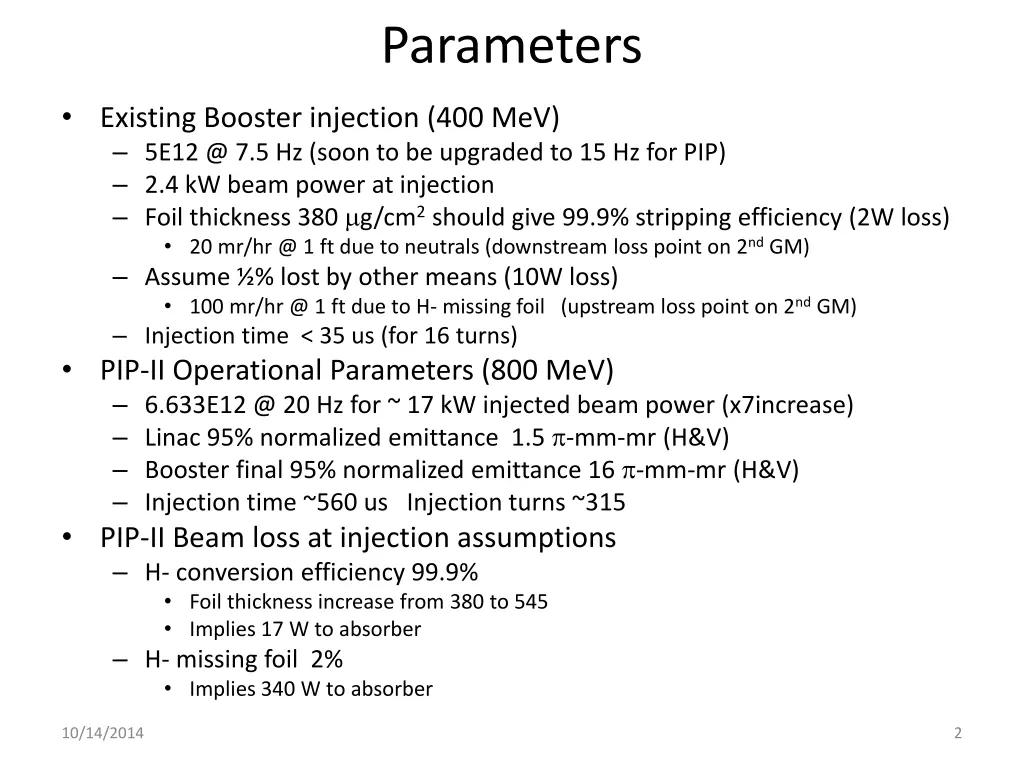 parameters