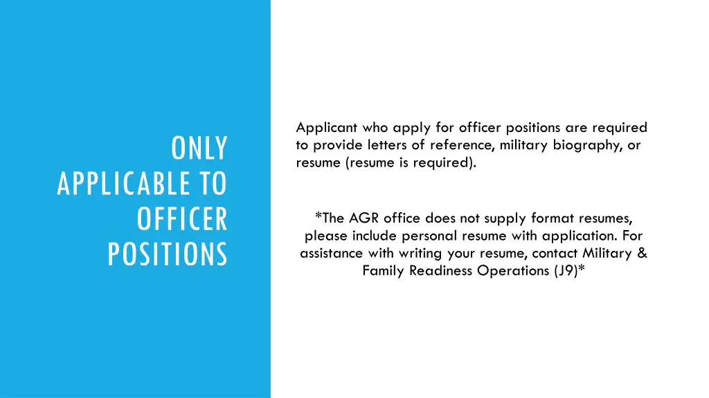 applicant who apply for officer positions