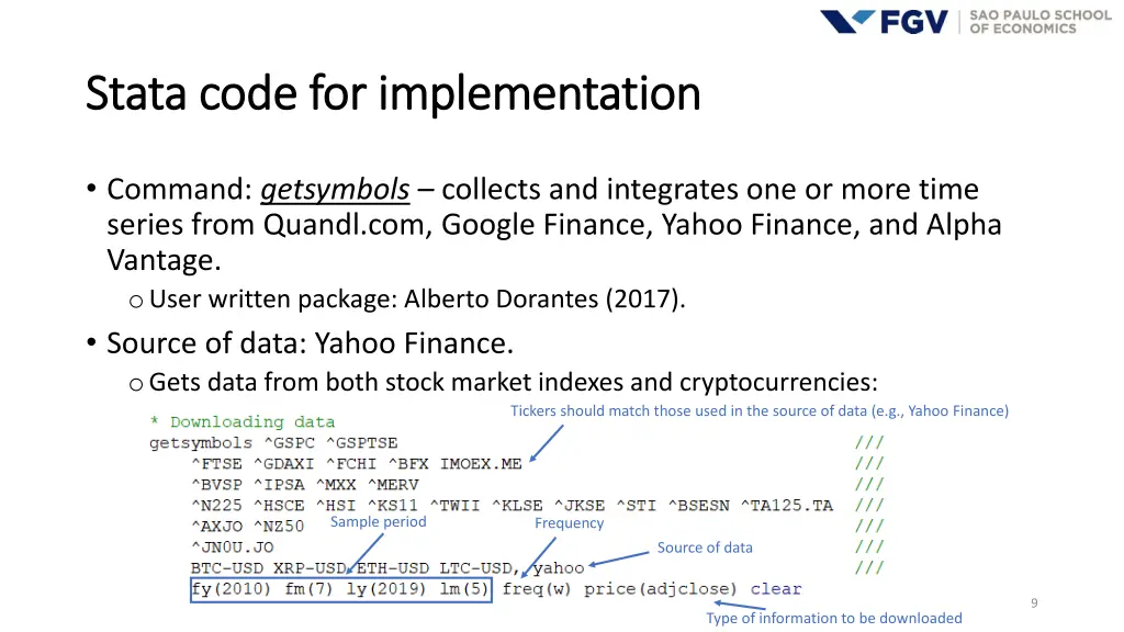 stata code for implementation stata code