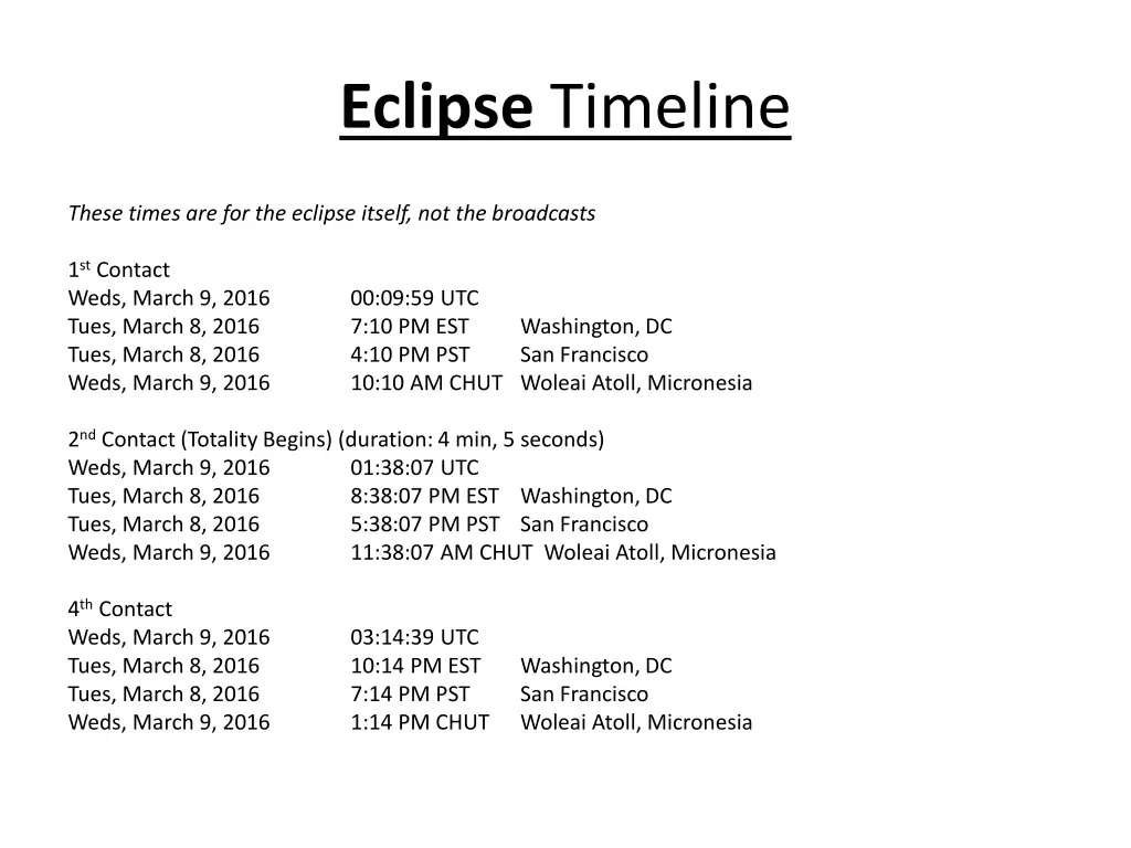 eclipse timeline