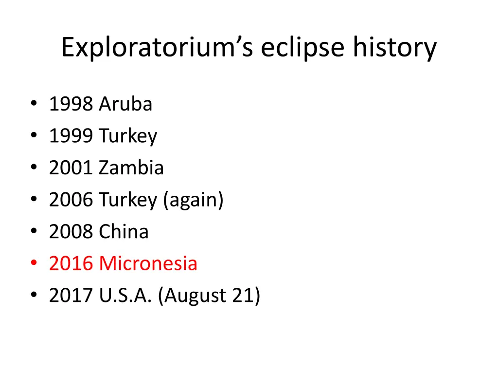 exploratorium s eclipse history