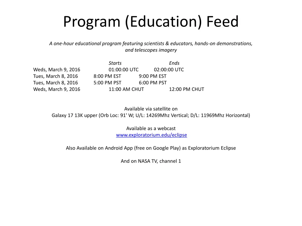 program education feed