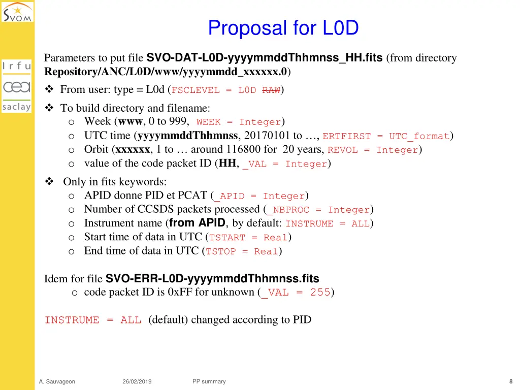 proposal for l0d