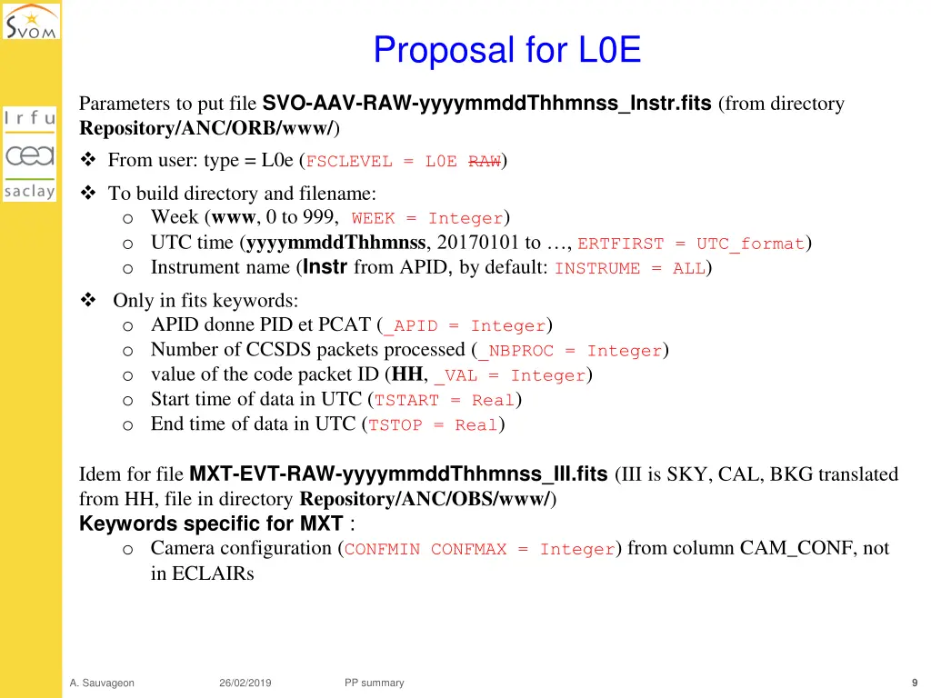 proposal for l0e