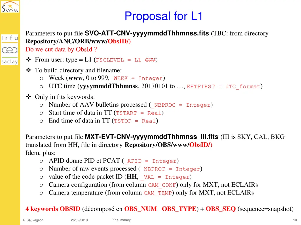 proposal for l1