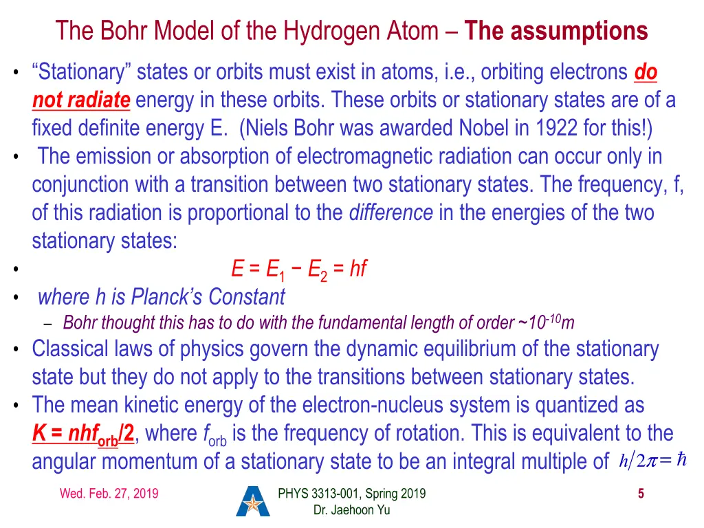 the bohr model of the hydrogen atom