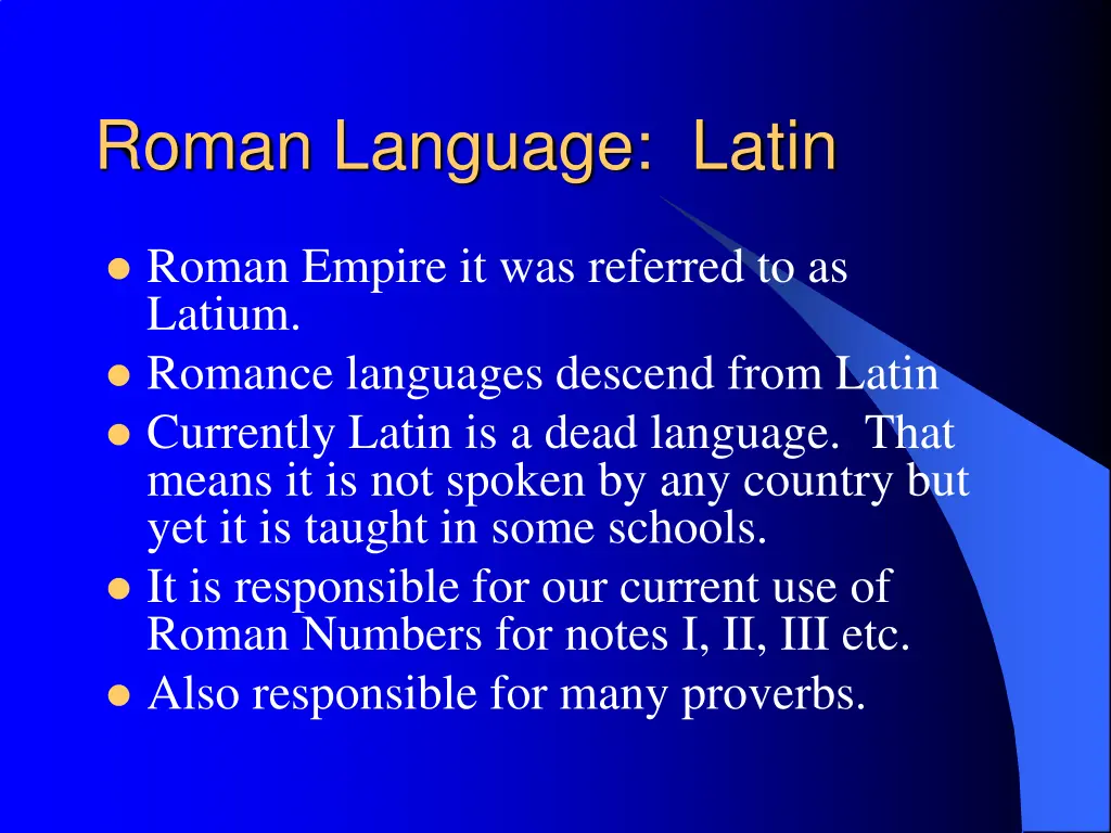 roman language latin