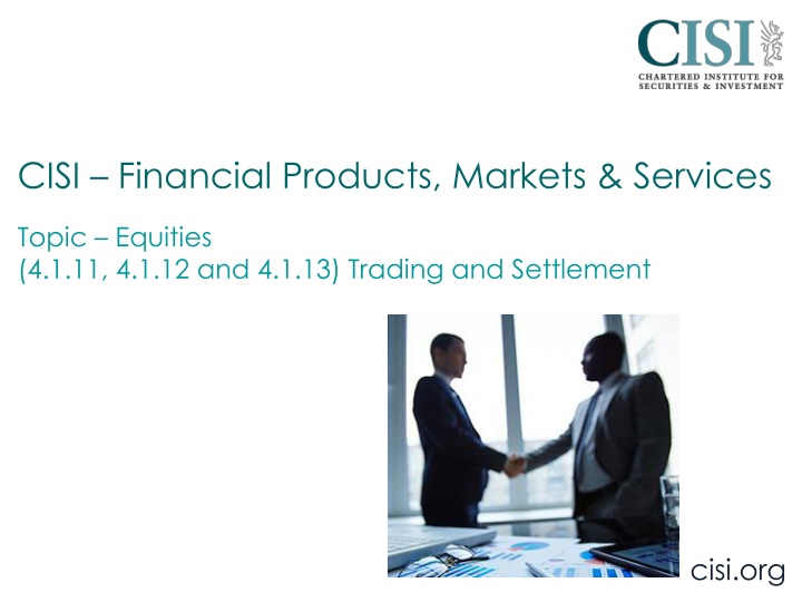 cisi financial products markets services