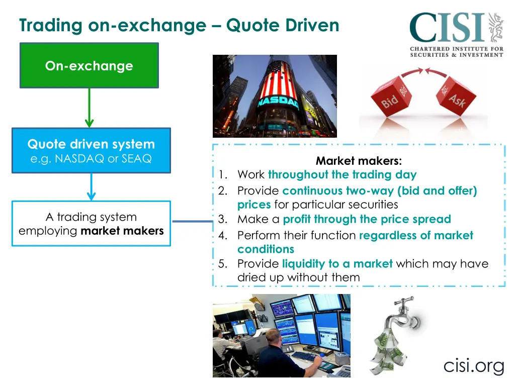 trading on exchange quote driven