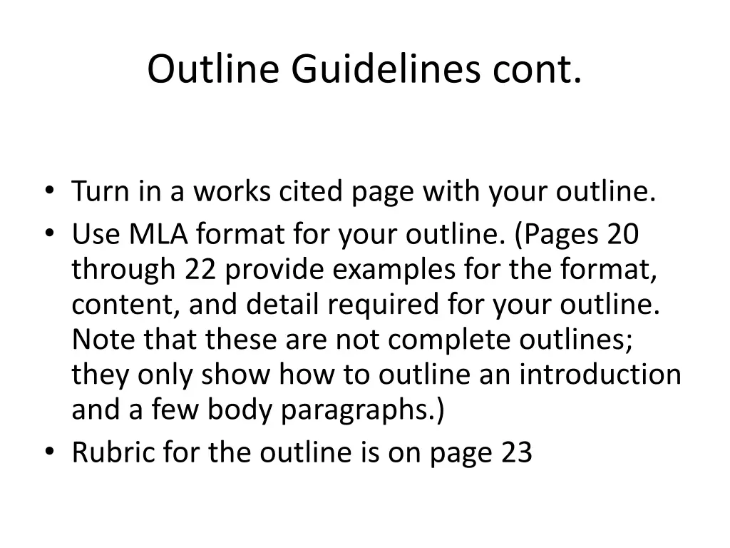 outline guidelines cont 1