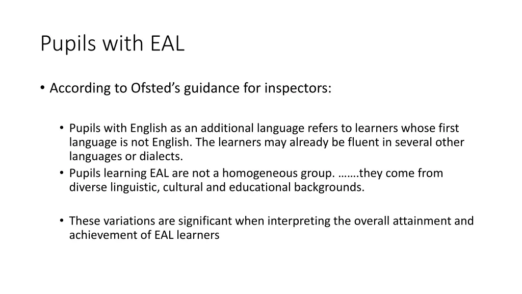 pupils with eal