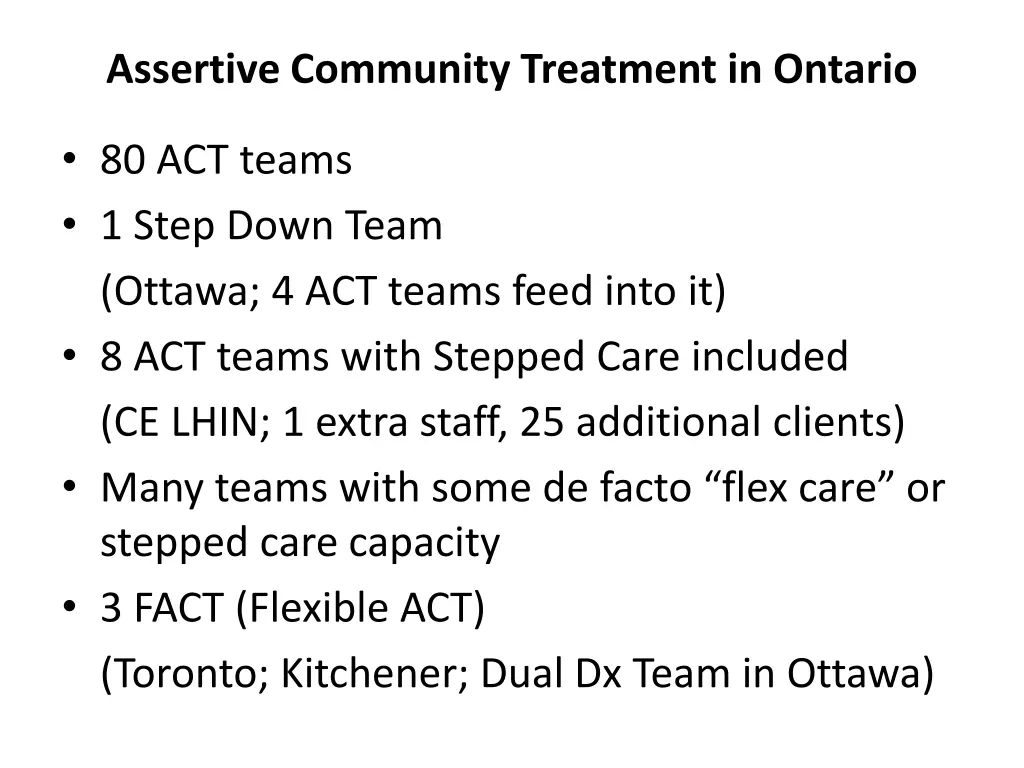 assertive community treatment in ontario