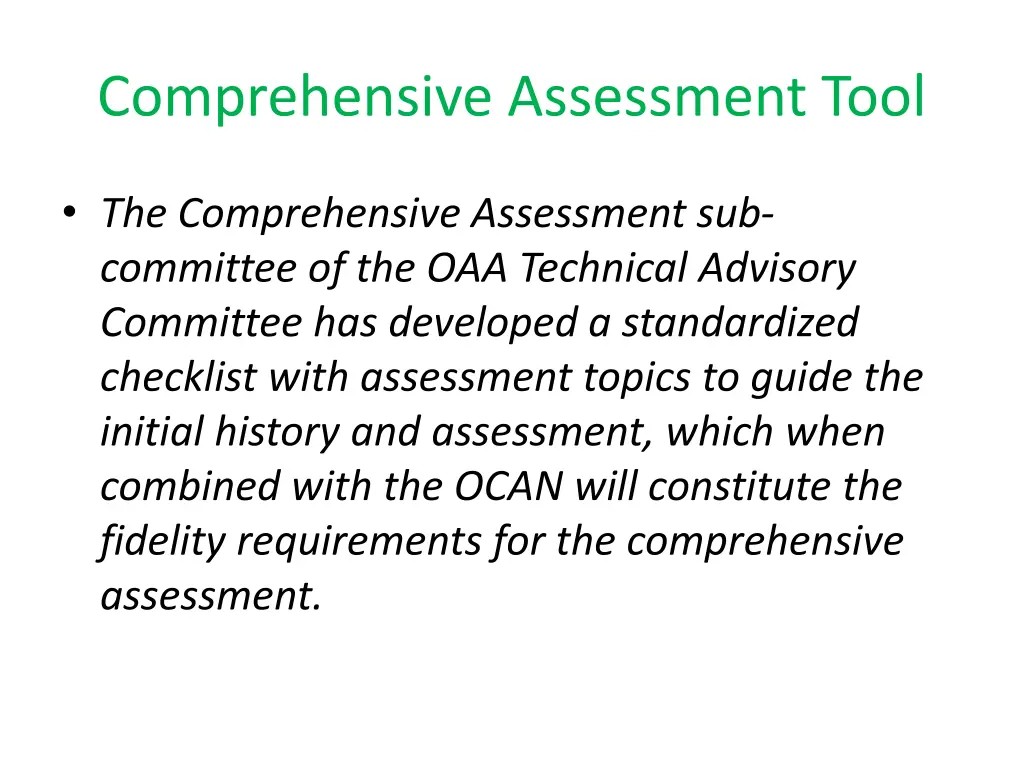 comprehensive assessment tool