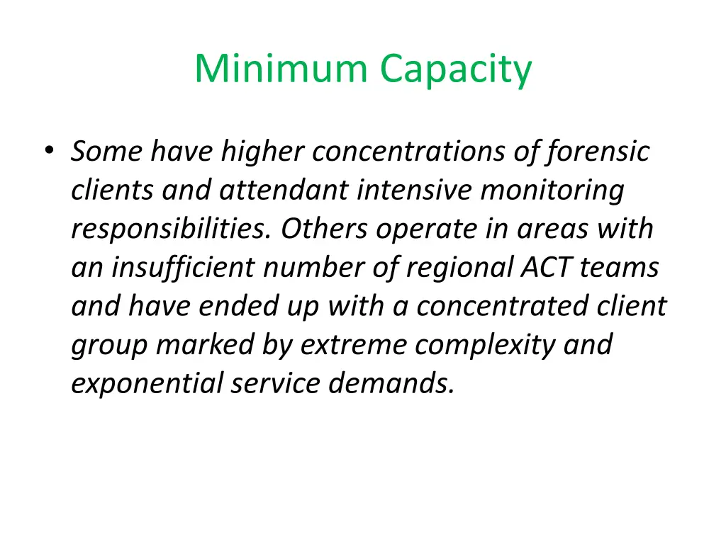 minimum capacity 1