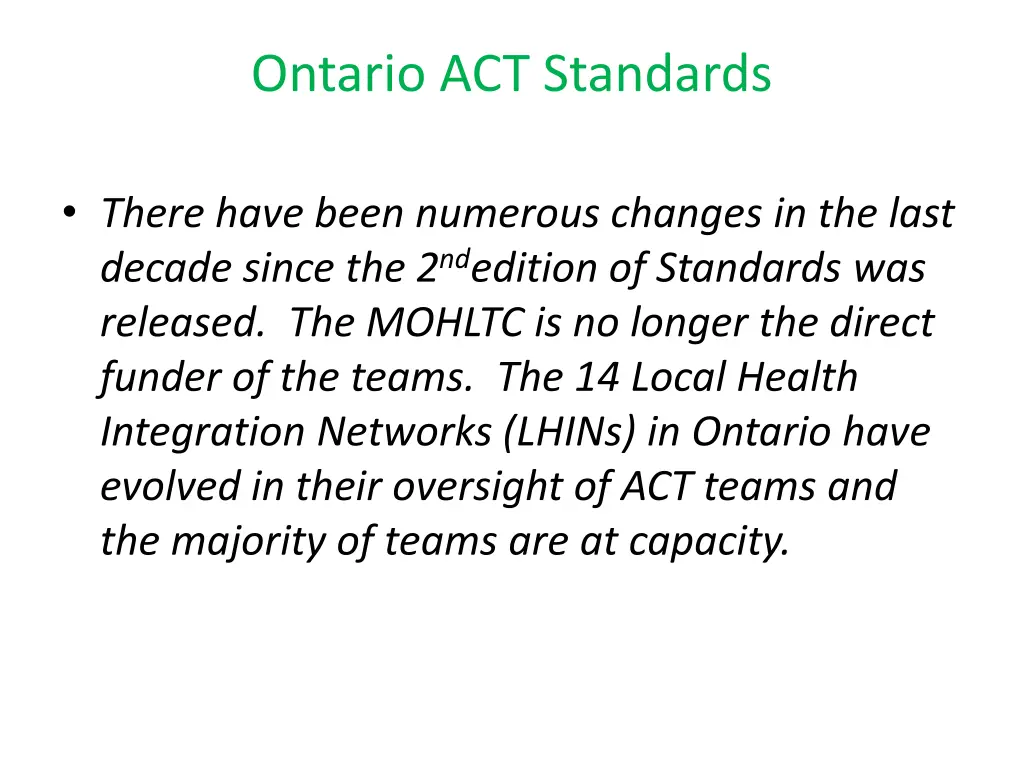 ontario act standards