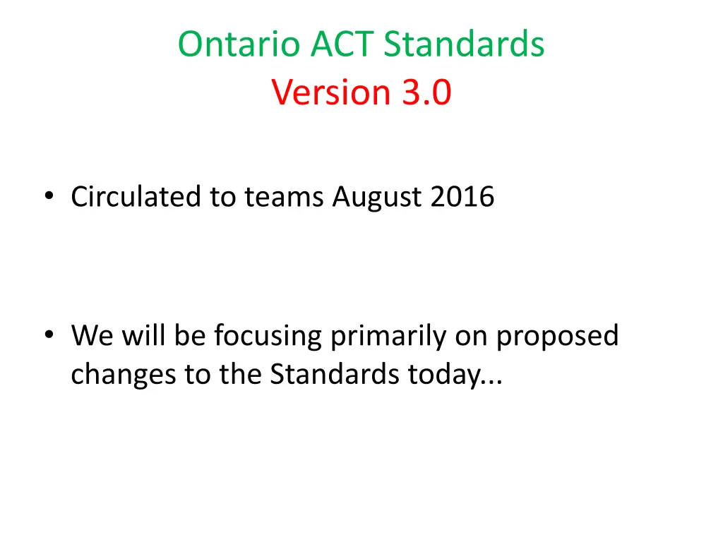 ontario act standards version 3 0