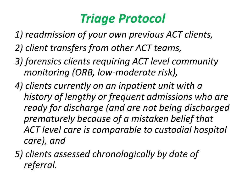 triage protocol