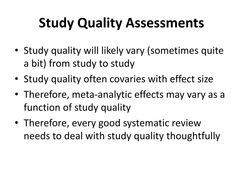 study quality assessments