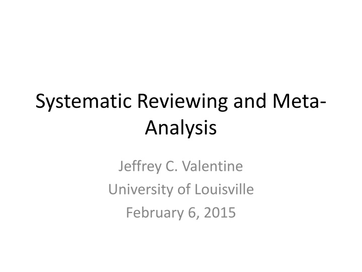 systematic reviewing and meta analysis