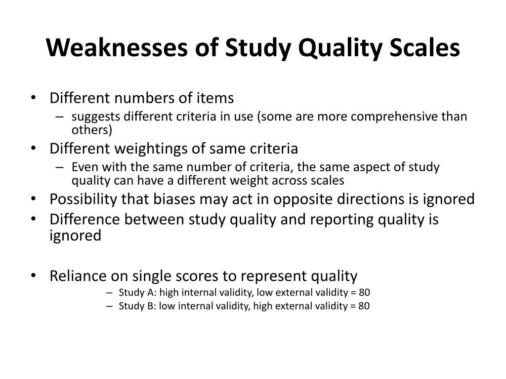 weaknesses of study quality scales