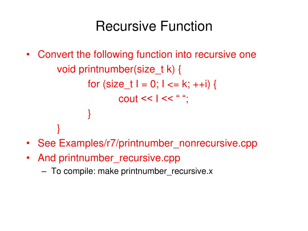 recursive function