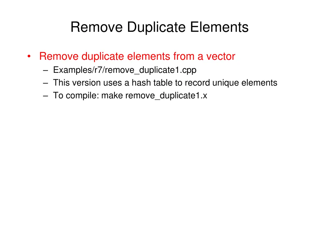 remove duplicate elements