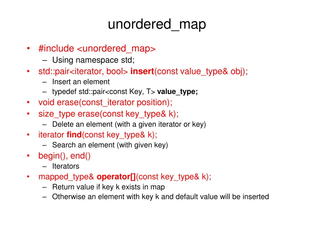 unordered map