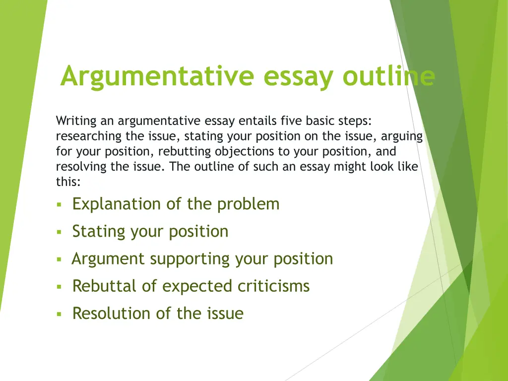 argumentative essay outline