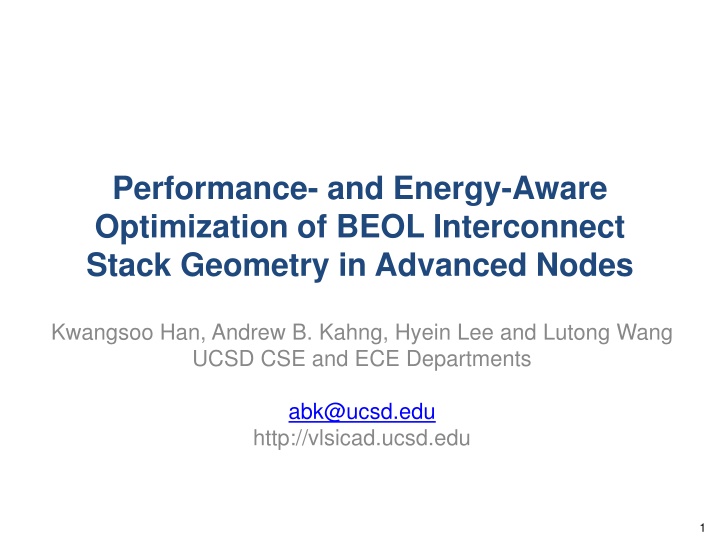 performance and energy aware optimization of beol