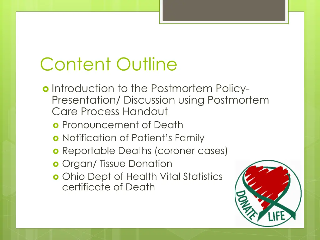 content outline