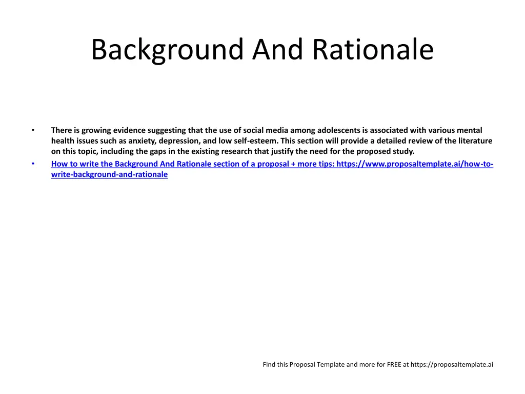 background and rationale