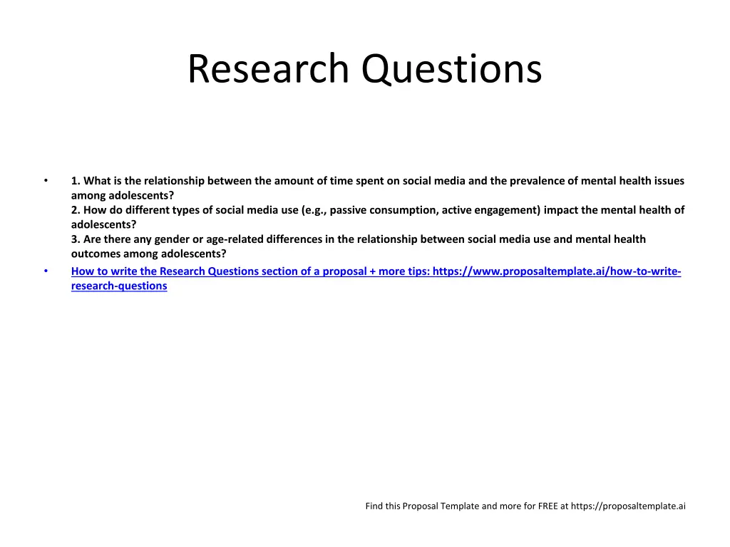 research questions