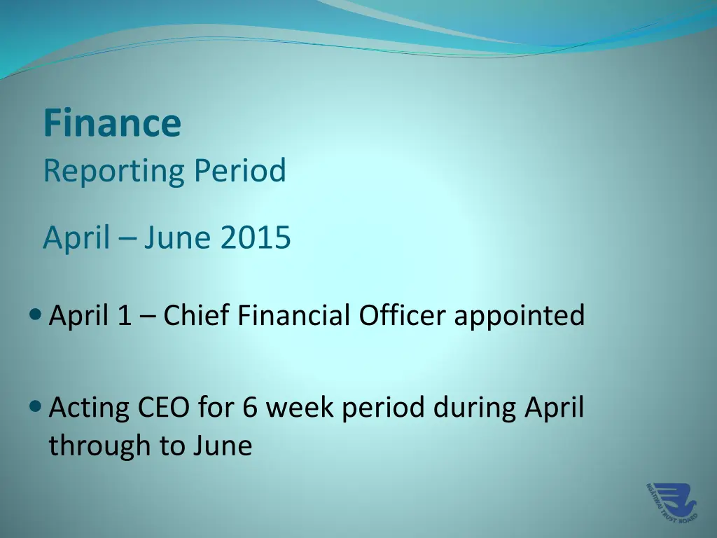 finance reporting period