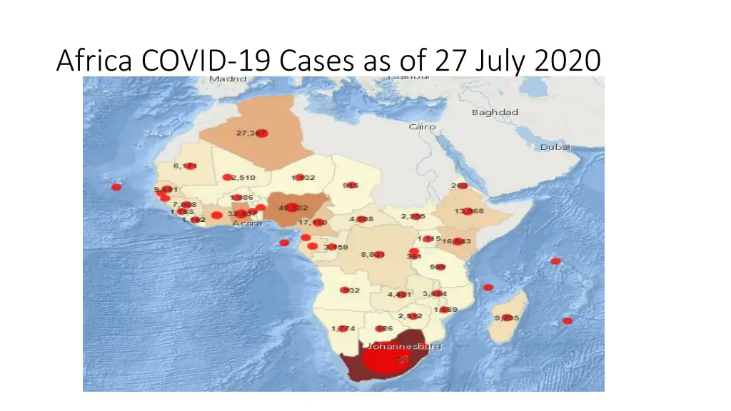 africa covid 19 cases as of 27 july 2020