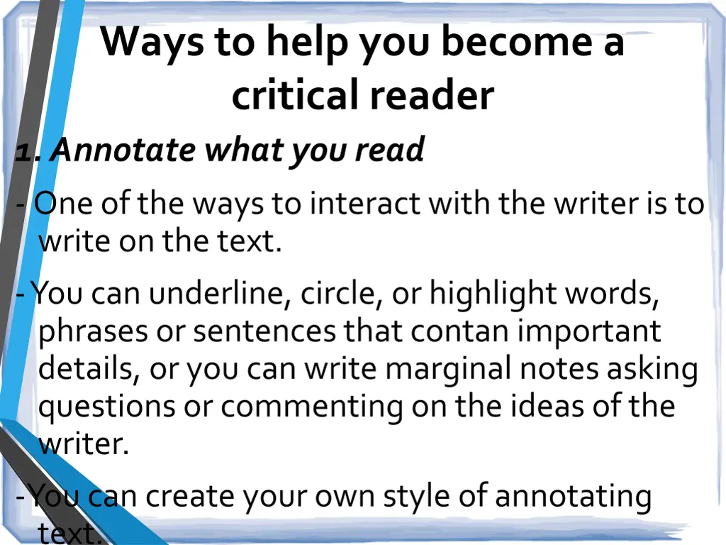 ways to help you become a critical reader