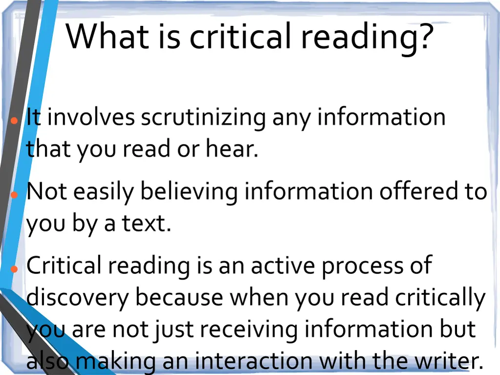 what is critical reading